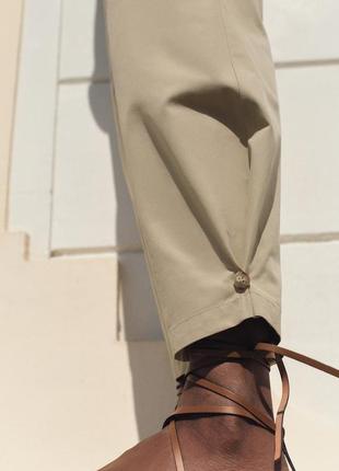 Брюки карго бежевые zara new2 фото