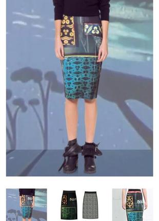 Яркая юбка-миди двухсторонняя юбка от итальянского дорогого бренда animapop сток оригинальная эксклюзивная