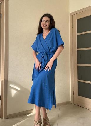 Натуральное платье миди ♥️ из муслина, 9 цветов