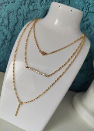 Ланцюжок на шию 3в1.🎀💗