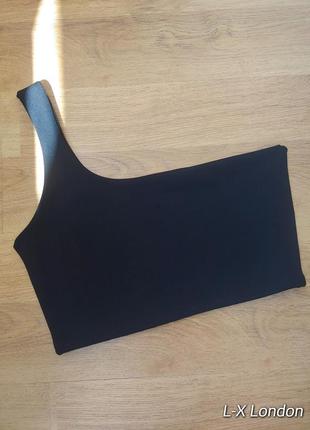 1+1=3🎁 на все❗стильный черный топ на одно плечо