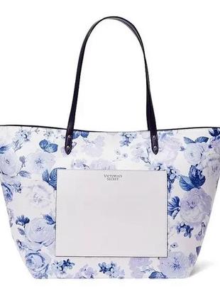 Сумка tote bag blue white floral от victoria's secret