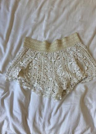 Шорты с кружевом topshop m l