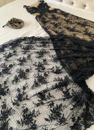 Выпускное платье платье платье платье вечернее с бисером кружево3 фото