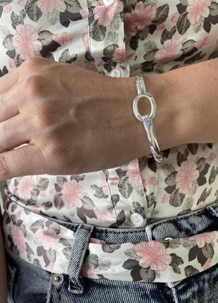 Твердий срібний браслет 925 проба (жесткий браслет)