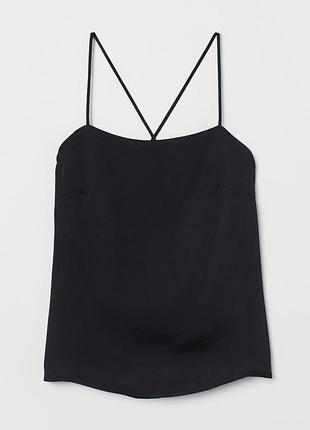Чёрный топ состав вискоза размер 32 h&m