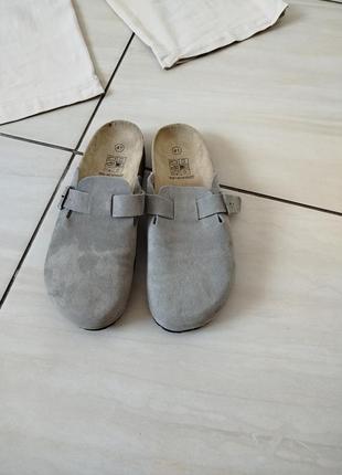 Сабо клогит замш натуральные на пробковой натуральной подошве