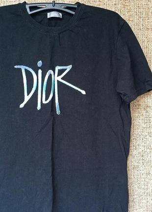 Футболка dior в коллабе из shawn stussy