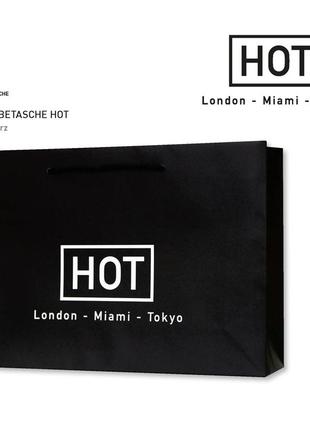 Пакет упаковочный черный с логотипом hot с ручками размер 24 см*35 см  18+