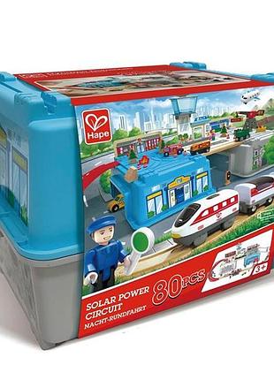 Іграшкова залізниця hape у контейнері 80 ел. (e3773)2 фото
