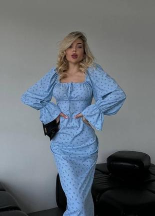 Сукня міді квітковий принт 🌸2 фото