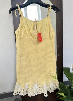 Коттоновый сарафан, платье с прошвой river island