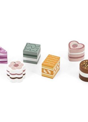 Іграшкові продукти viga toys polarb дерев'яні тістечка 6 шт. (44055)