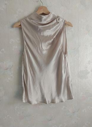 Женский топ zara xs-s 42-44р., бежевый, вискоза