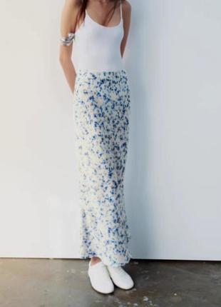Атласна спідниця zara m, l