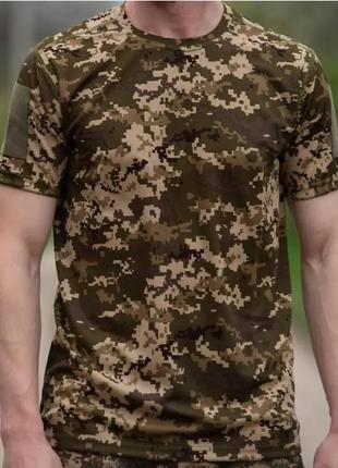 Чоловіча футболка m-l з липучками для шевронів піксель
