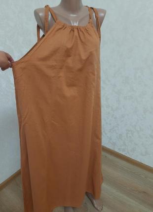 Шикарный брендовый свободный коттоновый сарафан5 фото