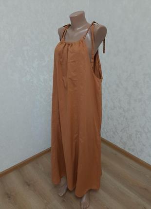 Шикарный брендовый свободный коттоновый сарафан2 фото