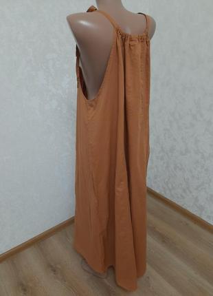 Шикарный брендовый свободный коттоновый сарафан7 фото