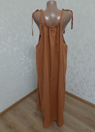 Шикарный брендовый свободный коттоновый сарафан9 фото