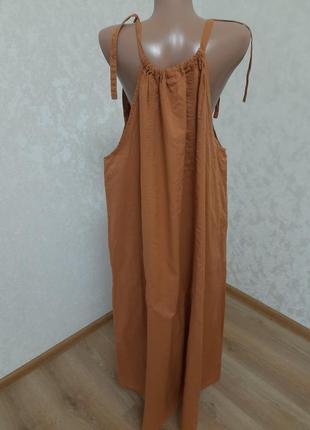 Шикарный брендовый свободный коттоновый сарафан3 фото