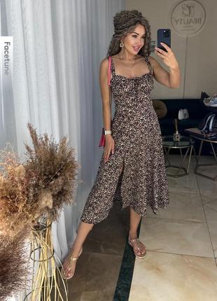 Жіноча літня сукня міді,сарафан,женское летнее платье миди,в цветок,в квіти