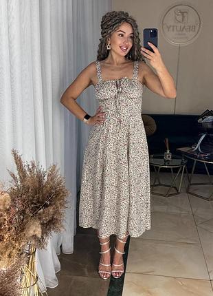 Жіноча літня сукня міді,сарафан,женское летнее платье миди,в цветок,в квіти