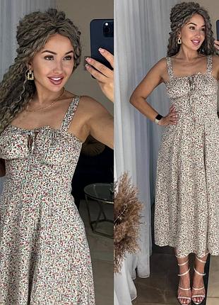 Жіноча літня сукня міді,сарафан,женское летнее платье миди,в цветок,в квіти