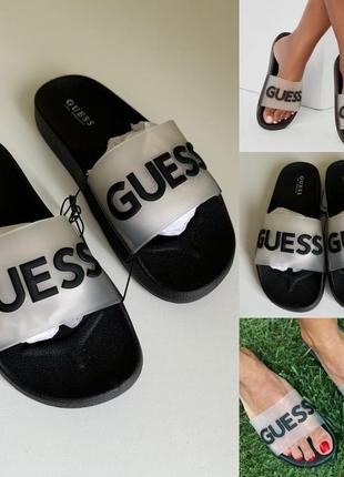 Черные шлепки guess