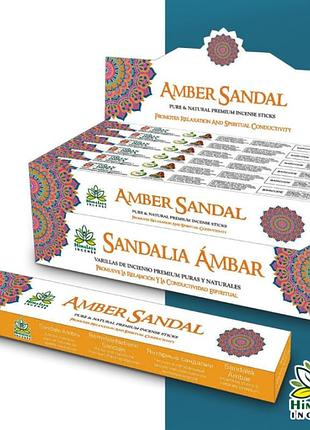 Ароматические палочки himalaya mandala amber sandal 15 грамм амбер сандал, благовония индия