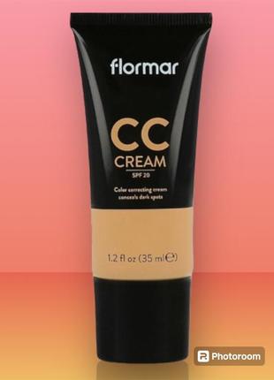 Коригувальний коригуючий cc-крем для обличчя flormar cc cream spf 20 cc04 anti-fatigue сс крем з захистом від сонця