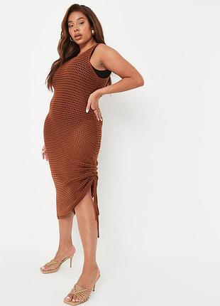 Коричнева пляжна сукня missguided однотонна
