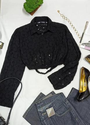 ✅zara/мереживна сорочка/ажурна сорочка/укорочена сорочка