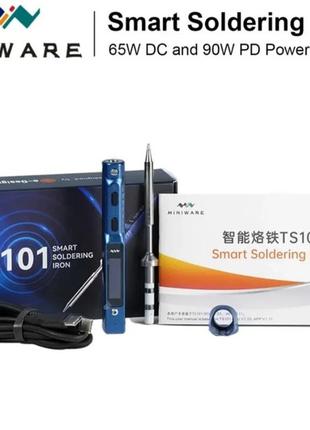 Портативний паяльник ts101 65w blue miniware e-design
