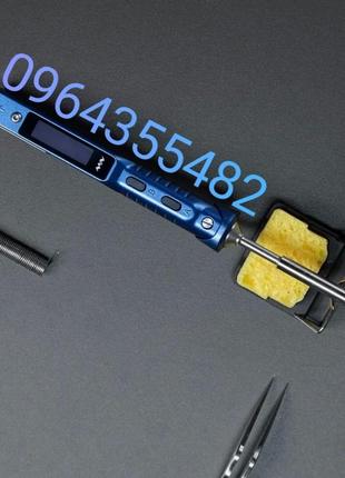 Портативний паяльник ts101 65w blue miniware e-design 2