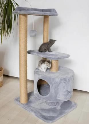 Новий ігровий комплекс з доміком та кігтеточкою для котів усіх порід з тканиною на замовлення