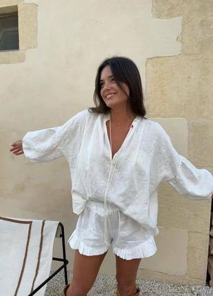 Костюм рубашка + шорты в стиле zara