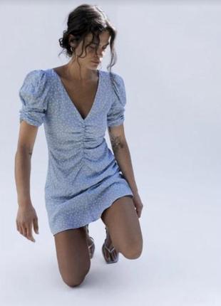 Платье, платье zara голубое s-m