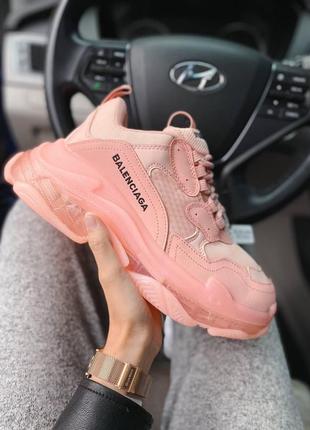 Кросівки balenciaga triple s sneaker “black logo”