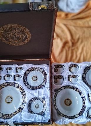 Столовый сервиз фарфор 49 предметов "da vinci collection" синий с золотом