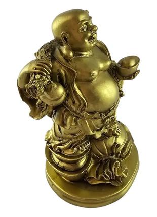 Статуэтка хотей с тыквой горлянкой и монетами и чашей богатства 35199