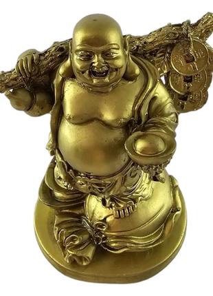Статуэтка хотей с тыквой горлянкой и монетами и чашей богатства 35199