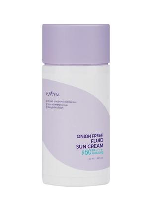 Легке сонцезахисне молочко isntree - onion fresh fluid sun cream spf50+ pa++++ (50ml)