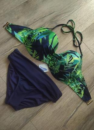 70g/75f(10)38/s,myleene klass, роскошный раздельный купальник бандо на поролоне с утяжкой живота, но