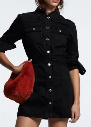 Платье рубашка джинс zara p.xs