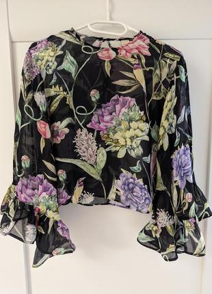 Блузка цветочный принт вискоза