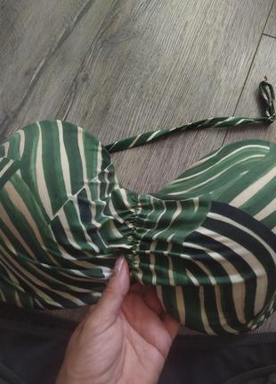 34dd,75е,м(12),mint velvet, роскошный раздельный купальник бандо цвета хаки на поролоне, новый5 фото
