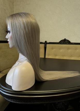 Система замещения волос, парик натуральный на полной сетке, русый длинний волос