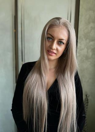 Система замещения волос, парик натуральный на полной сетке, русый длинний волос