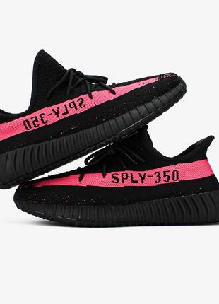 Adidas yeezy boost 350 v2 black red3 фото